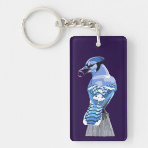 Porte-clefs Geai bleu brillant
