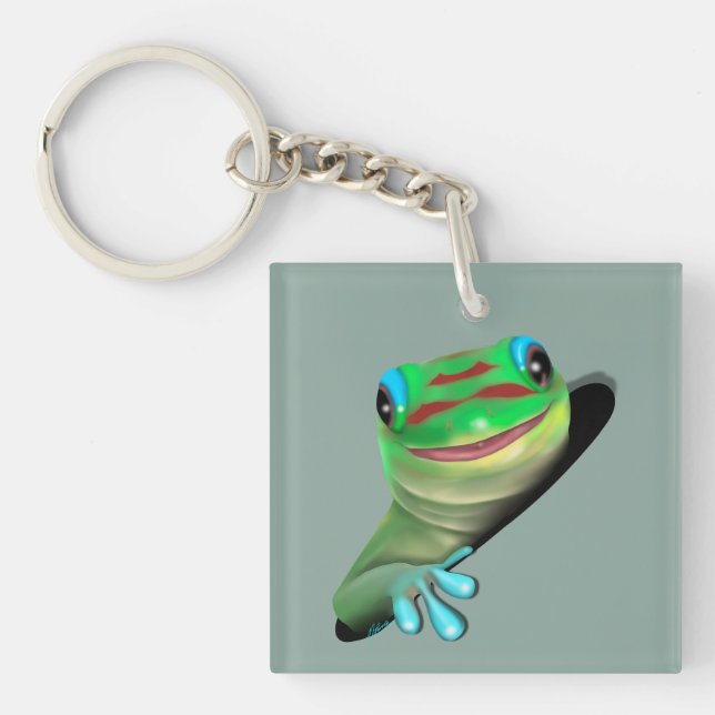 Porte-clefs Gecko dans un trou (Devant)