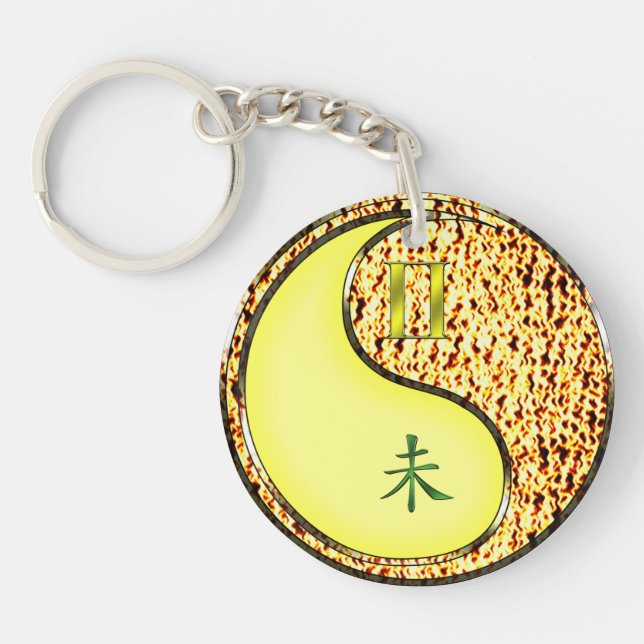 Porte-clefs Gemini et chèvre de feu (Devant)