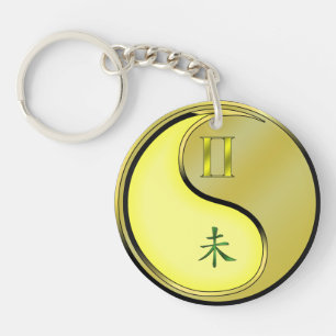 Porte-clefs Gemini et chèvre métallique
