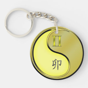 Porte-clefs Gemini et lapin de métal