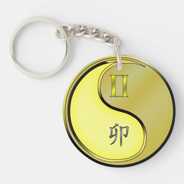 Porte-clefs Gemini et lapin de métal (Devant)