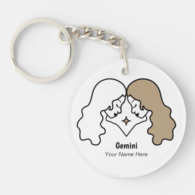 Porte-clefs Gemini l'horoscope zodiaque anniversaire jumeaux (Devant)