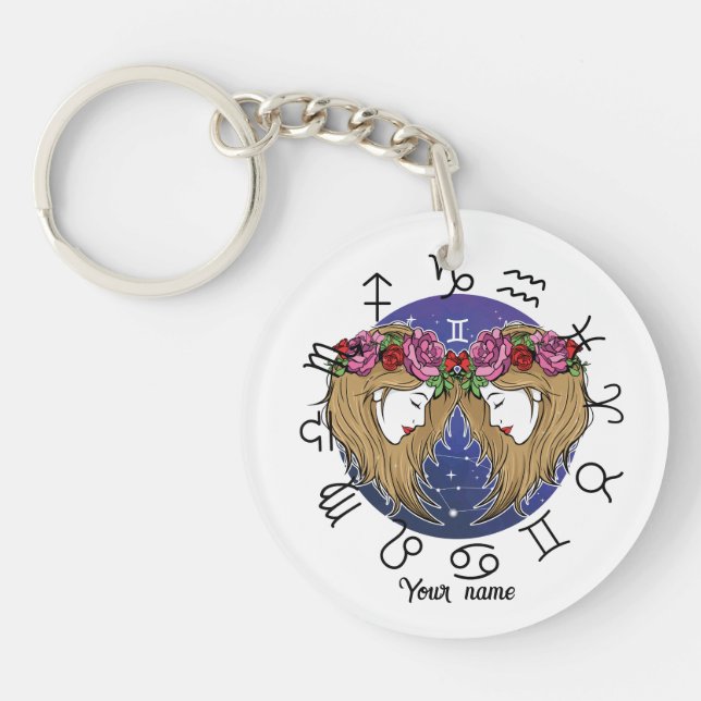 Porte-clefs Gemini & Libra Acrylic Keychain (Devant)