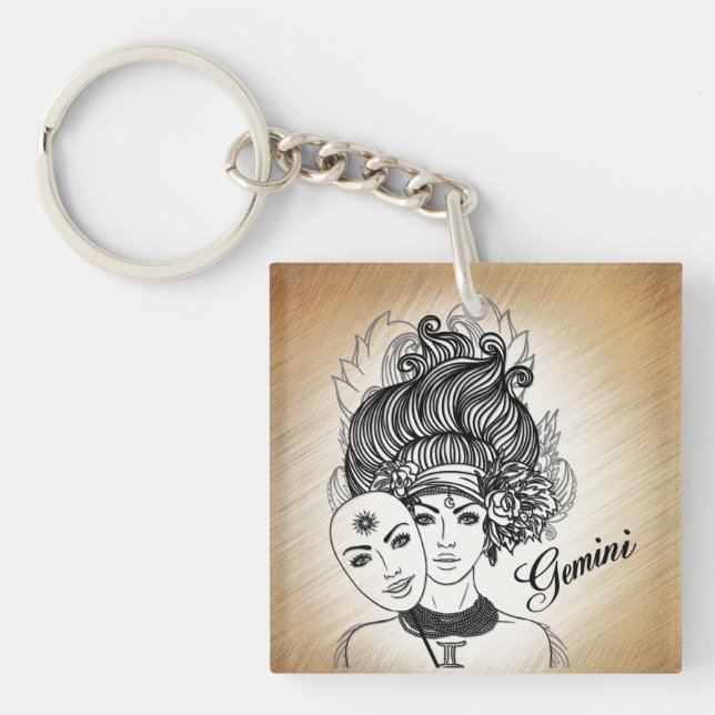 Porte-clefs Gemini Masqué Lady Zodiac (Devant)