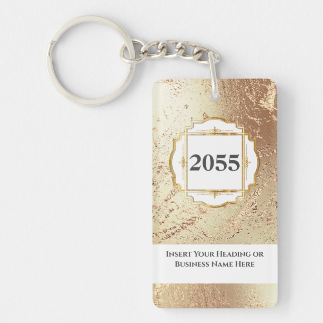 Porte-clefs Gemstone noir blanc marbré (Devant)