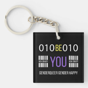Porte-clefs Genderqueer non binaire heureux