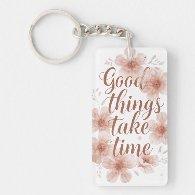 Porte-clefs Gentle Reminder with Soft Florals (Devant)