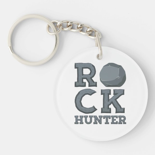 Porte-clefs Géologie Géologue Chasseur de Roches (Devant)