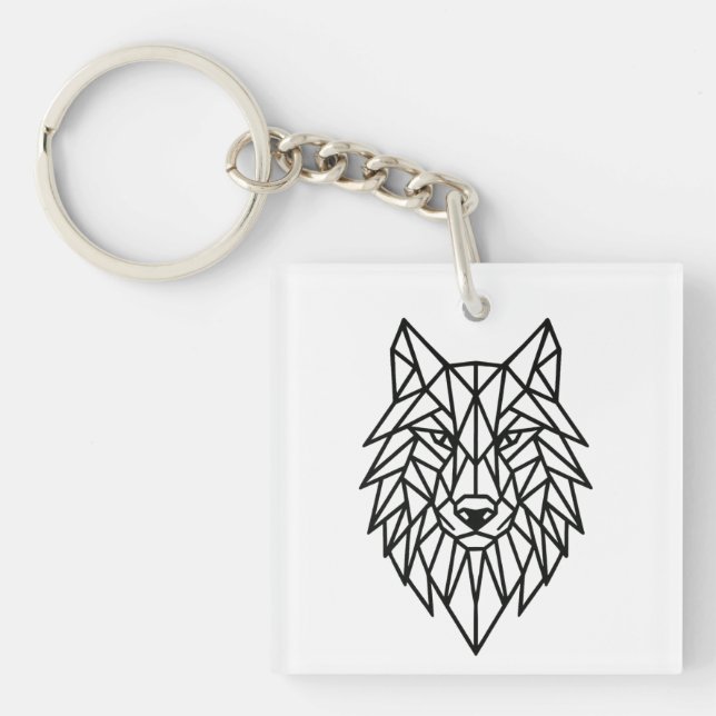 Porte-clefs Geometric Wolf Keychain (Devant)