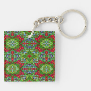 Porte-clefs Géométrie rouge, verte et bleue