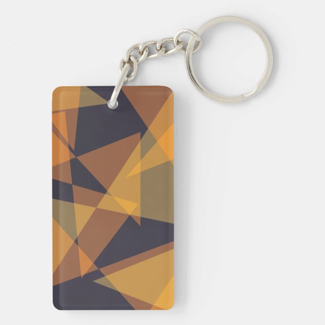 Porte-clefs Géométrique, cool, tendance, moderne, triangles si (Dos)