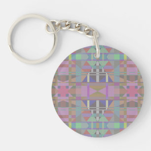Porte-clefs Géométrique vert violet rose