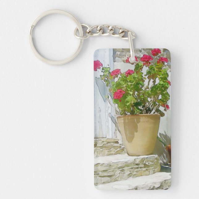 Porte-clefs Géranium de couleur rouge (Devant)