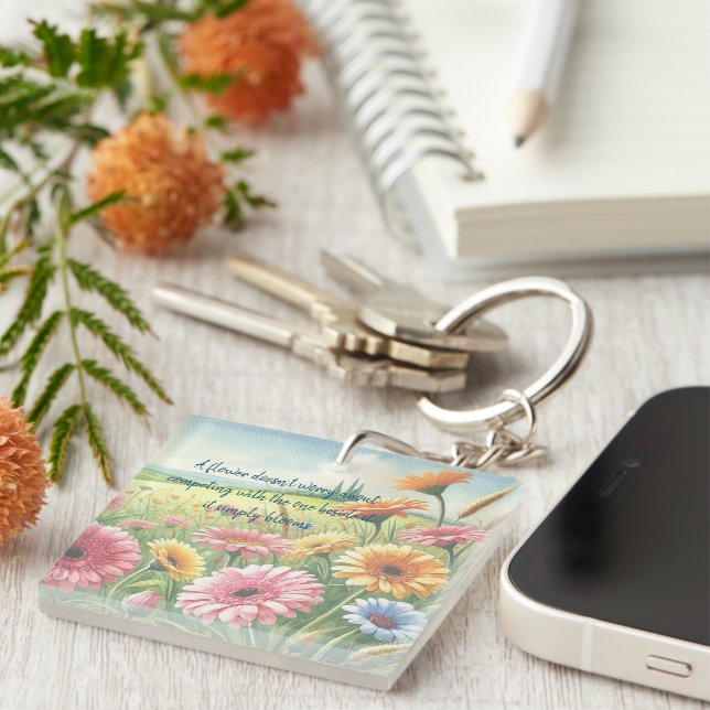Porte-clefs Gerbera Daisy Field & Citation (Devant Droit)