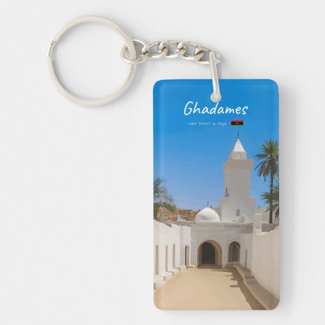 Porte-clefs Ghadames, Libye - Mosquée Blanche Slim (Devant)