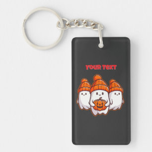Porte-clefs Ghosts d'Halloween avec Citrouille et haricot oran