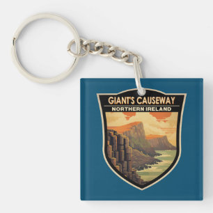 Porte-clefs Giants Causeway Irlande du Nord Voyage Vintage