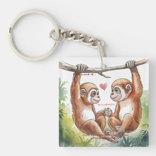 Porte-clefs Gibbon Valentines (Devant)
