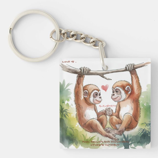 Porte-clefs Gibbon Valentines (Devant)