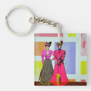 Porte-clefs Gibson Girls dans un motif Mondrian