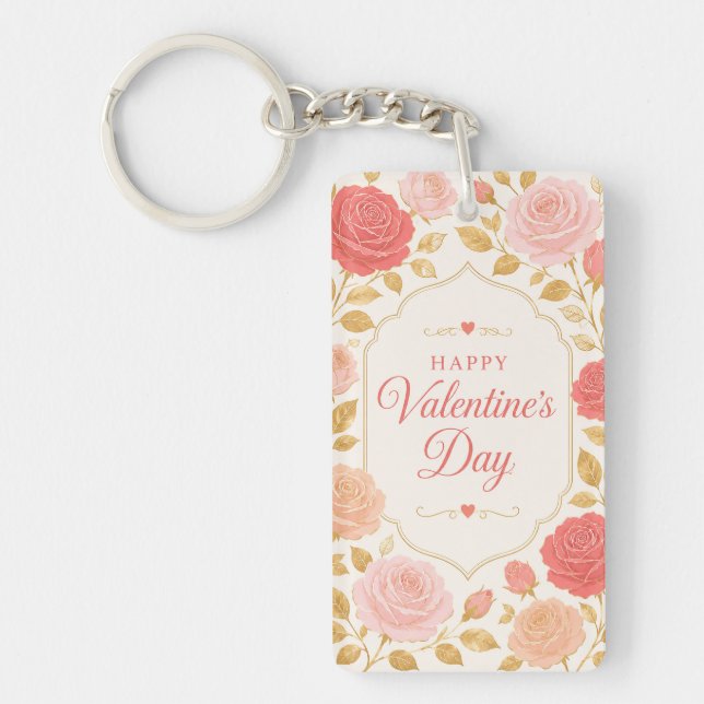 Porte-clefs Gilded Rose Romance de la Saint-Valentin (Devant)