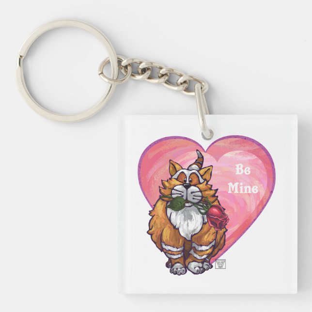 Porte-clefs Ginger Cat Saint-Valentin (Devant)