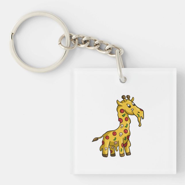 Porte-clefs girafe à pizza (Devant)