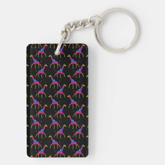 Porte-clefs Giraffe de couleur arc-en-ciel (Dos)