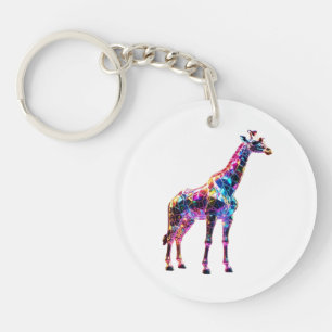 Porte-clefs Giraffe en verre coloré Art