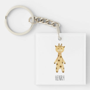 Porte-clefs Giraffe monogramme. mignon moderne