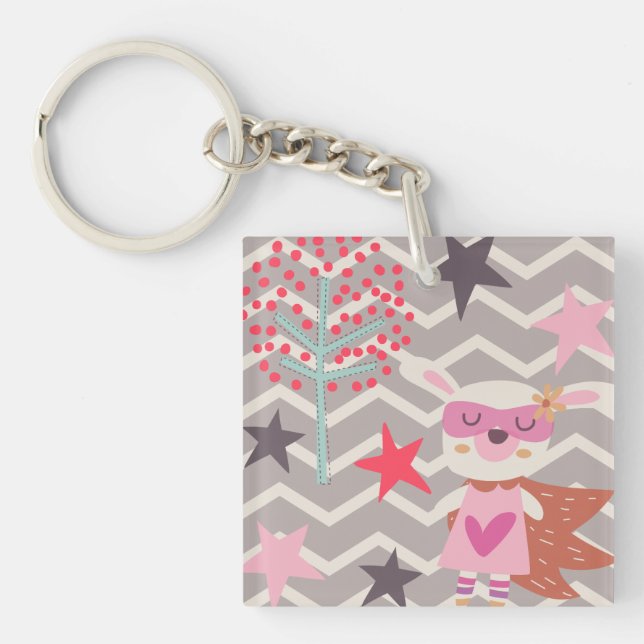 Porte-clefs Girl Superhero Bunny (Devant)