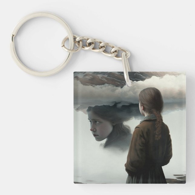 Porte-clefs Girl with clouds (Devant)