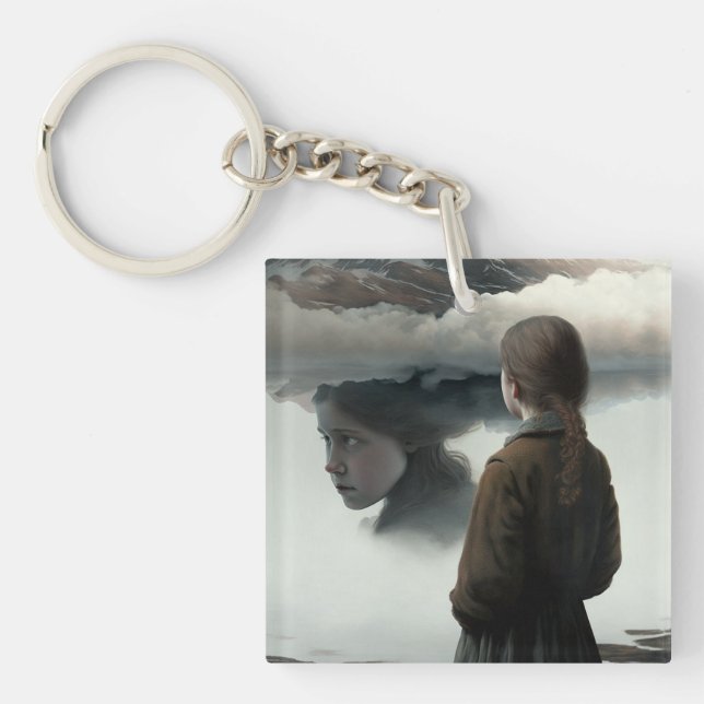 Porte-clefs Girl with clouds (Devant)