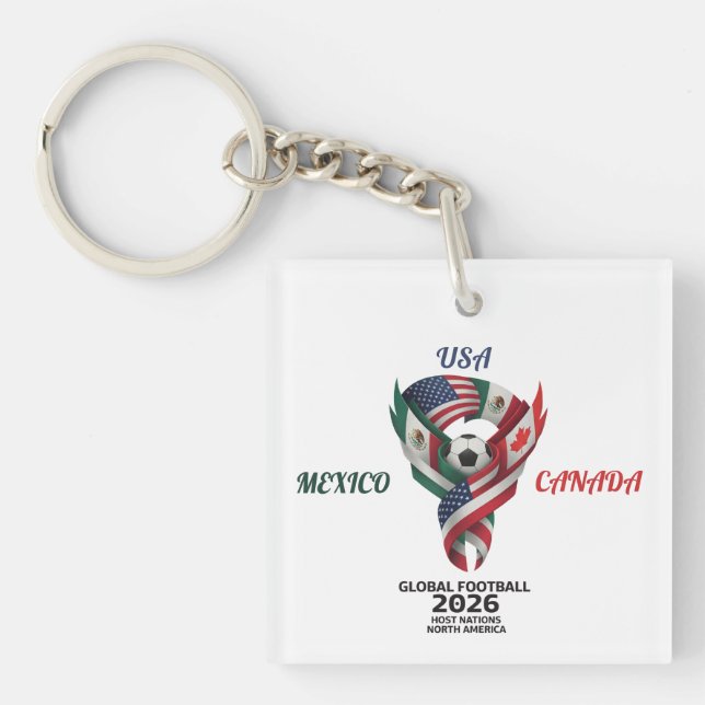 Porte-clefs Global Football 2026 Keychain| Mexico USA Canada  (Devant)