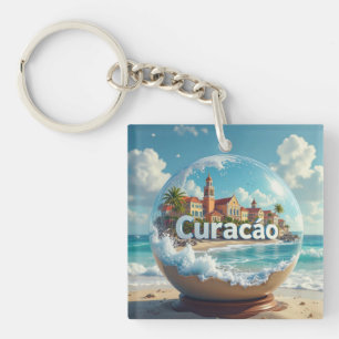 Porte-clefs globe de plage de Curaçao