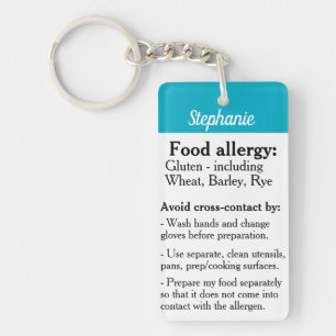 Porte-clefs Gluten Allergy Alert Porte - clé Celiac Safe Rappe
