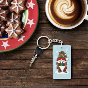 Porte-clefs Gnome de Noël Cosy Rouge Vert Hiver Mignon