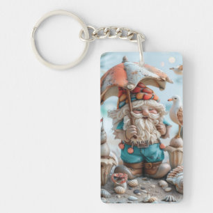 Porte-clefs Gnome de plage avec parapluie