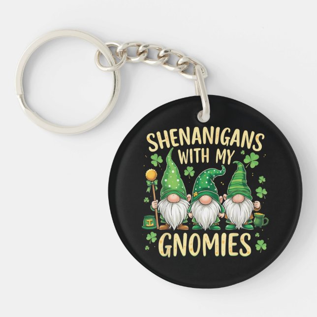 Porte-clefs Gnome du trèfle chanceux de la Saint-Patrick  (Devant)