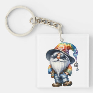 Porte-clefs Gnome Hippie