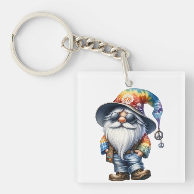Porte-clefs Gnome Hippie (Devant)