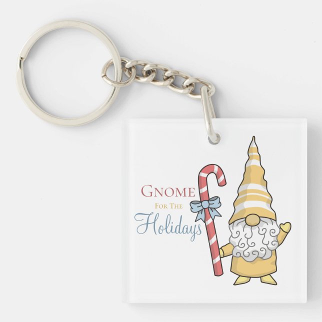 Porte-clefs Gnome Pour Les Fêtes Festive Noël (Devant)