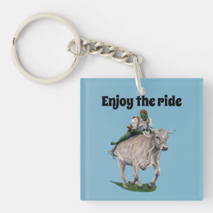 Porte-clefs Goblin Rider Ox Racer Imaginaire Art Porte - clé