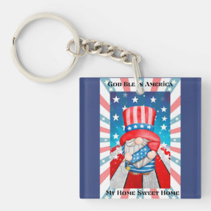 Porte-clefs God Bless America Home Sweet Home