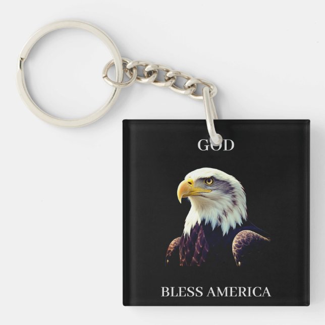 Porte-clefs God Bless America – Patriotic Strength with  Proud (Devant)