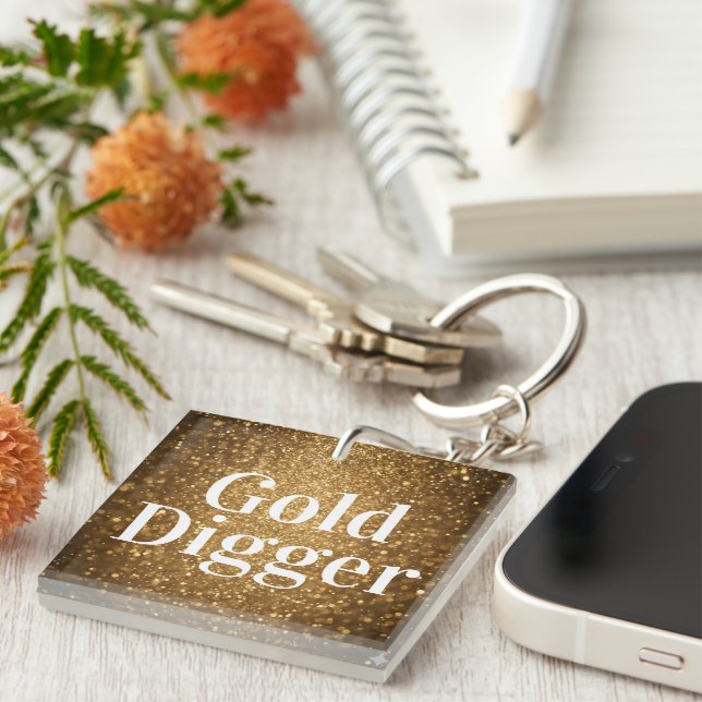 Porte-clefs Gold Digger keychain gift (Devant Droit)