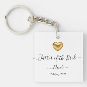 Porte-clefs Gold Heart Père de la mariée