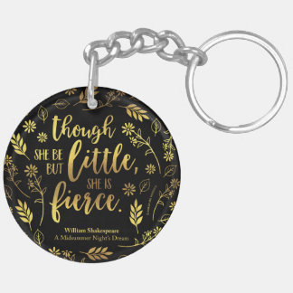 Porte-clefs Gold Little Mais Fierce William Shakespeare Floral