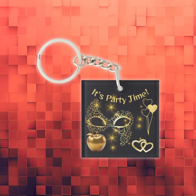 Porte-clefs Gold Masquerade C'est l'heure de la fête | (Créateur téléchargé)